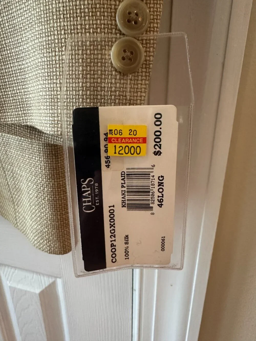 NWT Chaps Blazer 100% Si lk, Gold Color, Size 46L
